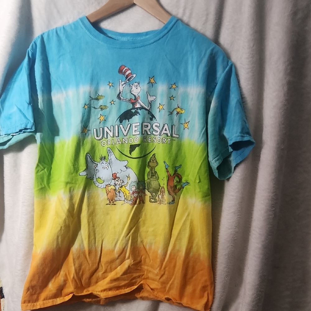 Universal Studios Orlando Florida Dr. Seuss Kids Tie-Dye T-Shirt Sz XL Vacation